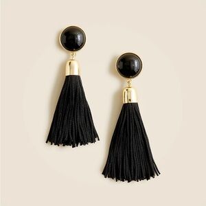 J.Crew-Braided tassel earrings-black-NWT